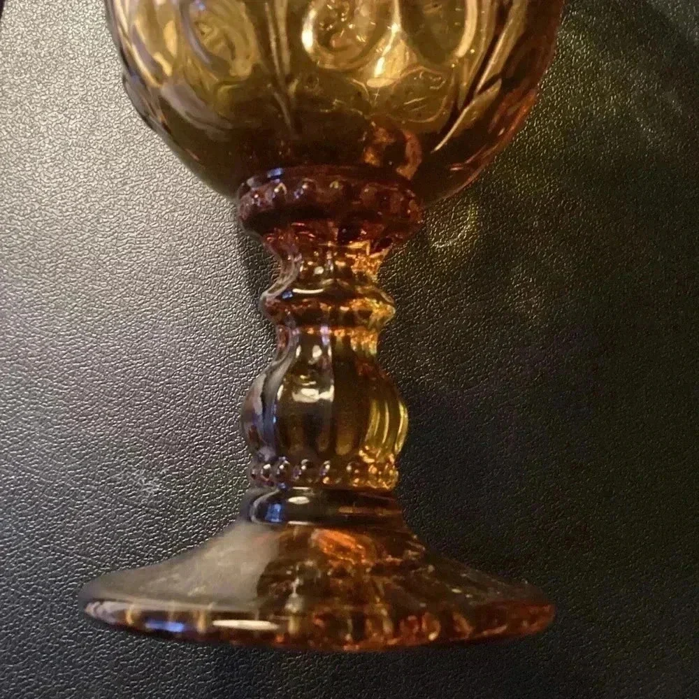 Vintage Wine Glass Goblets Gold Amber Color set of 2 for $25, set of 4 for $40